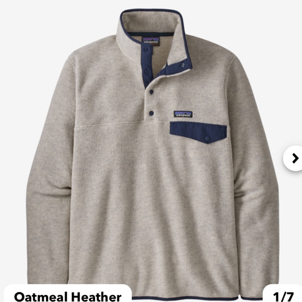 Patagonia men’s lightweight snap T fleece pullover size L